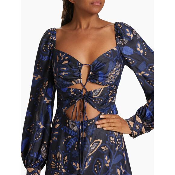 FARM Rio Macaw Forest Cutout Midi-Dress - Picture 1 of 8
